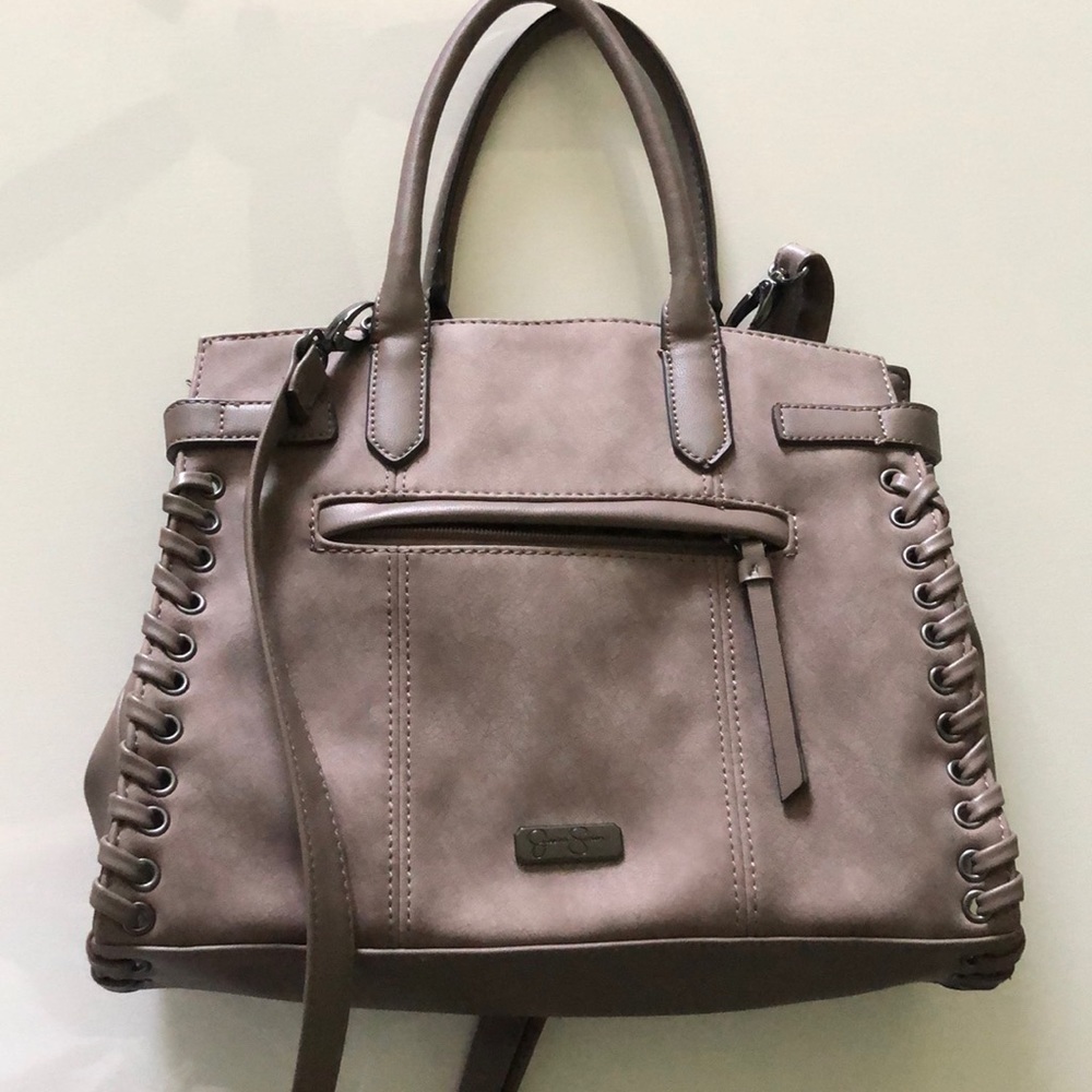Handbag taupe/ tan 3 pocket hand or shoulder carry